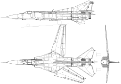 A MiG–23 háromnézeti rajza