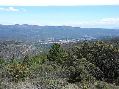 The town of Prades, in the Têt valley, seen from the south-west.