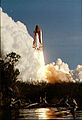 The first launch of Space Shuttle Discovery