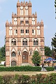 Façade of the town hall in Chojna (Poland)