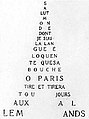 Calligram about the Eiffel Tower by Guillaume Apollinaire