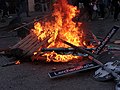 Brennende Barrikade im Schanzenviertel