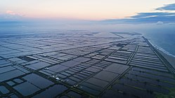 Coastal fish farms in Cigu