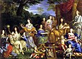 La familia de Luis XIV como dioses del Olimpo, 1670 por Jean Nocret.