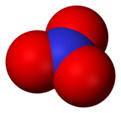 Space-filling model of the nitrate ion