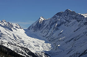 Vue du glacier de Lang.