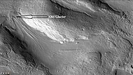 Old glacier just to north of Sinton, as seen by CTX camera. This is one of many glaciers in the region. Note: this is an enlargement of a previous image of west side of Sinton.