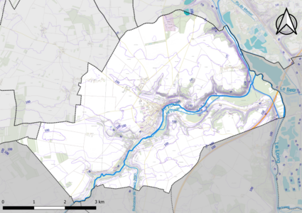 Carte montrant en couleurs le relief d'une commune