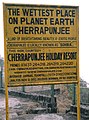 Panneau à Cherrapunji, un des lieux les plus pluvieux de la planète.