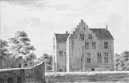 Kasteel Klingelenburg 1731, voor de ingrijpende verbouwing. Door Abraham de Haen.