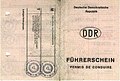 Umschlagseite DDR-Führerschein bis 1990