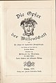 Titelblatt der "Zweiten illustrirten und differenzirten Auflage" von Stindes Die Opfer der Wissenschaft (Leipzig 1879)