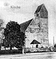 Ansicht von Westen, 1914. Das Kirchenschiff schließt noch bündig mit dem Turm ab.