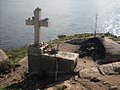 Feuerstelle am Kap Finisterre zum Verbrennen der Pilgerkleidung am Ende des Jakobsweges