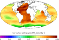 GLODAP surface anthropogenic CO2 (1990s)