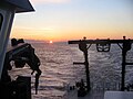 Hugh R. Sharp underway for sunrise off the coast of Delaware/New Jersey