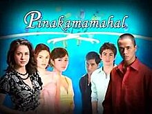 An image of Marian Rivera, Pauleen Luna, Danica Sotto, AJ Eigenmann, Danilo Barrios and Oyo Boy Sotto, over a blue background. The series title is displayed on the upper center of the image.