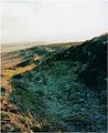 A view of the outer defence wall at Penycloddiau hill fort