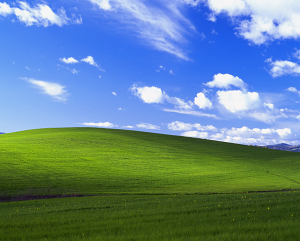 Bliss seperti yang dapat dilihat di desktop bersih Windows XP