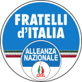 Logo di Fratelli d'Italia - Alleanza Nazionale (2014-2017) con fiamma e sigla del MSI