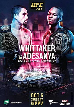 Постер UFC 243: Уиттакер - Адесанья