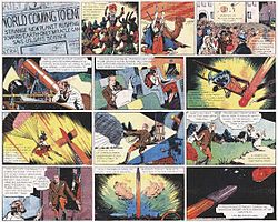 Первое появление Флэша Гордона в Comic Strip (7 января, 1934 год).