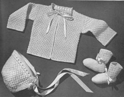 vintage matinee set knitting pattern from 1940s