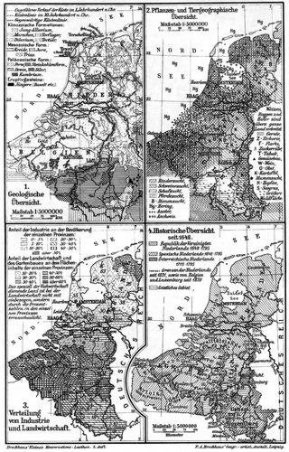 Niederlande, Belgien und Luxemburg II. (Karten) 1. Geologische �bersicht. 2. Pflanzen und ...