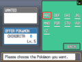 The GTS deposit interface in HeartGold and SoulSiver.