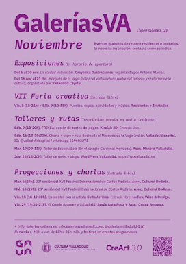 GALERÍAS VA. LÓPEZ GÓMEZ, 28. ACTIVIDADES Y EXPOSICIONES NOVIEMBRE