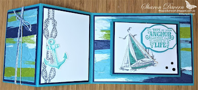 Rhapsody in craft, Sailing Home, Double Open Joy Fold, Bermuda Bay, Old World Paper 3D EF, Stampin' Up