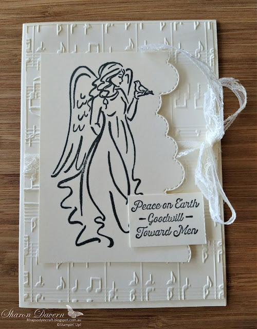 Rhapsody in craft, Angels of Peace, Christmas, Christmas cards, Merry Melody 3D embossing folder, Basic Border Dies, Stampin' Blends, #heartofchristmas2021,#artwithheart,#rhapsodyincraft, Stampin' Up!