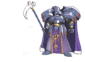 "Emperor". Unlike the final game, this Emperor holds a scythe.