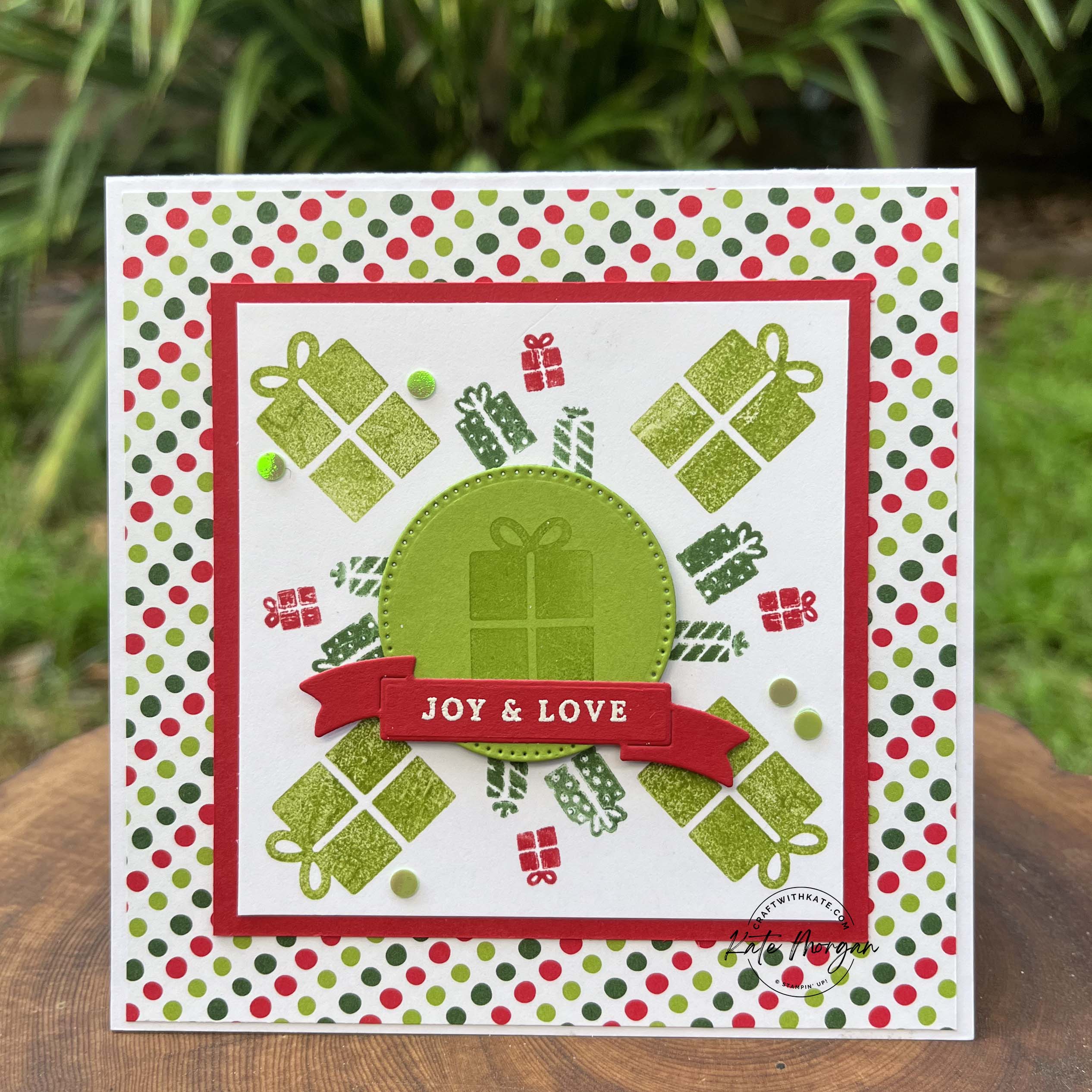 Labeled with Love Christmas Card Stamping in the Round SITR for Heart of Christmas Blog Hop Week 7 by Kate Morgan Stampin Up Australia 2024