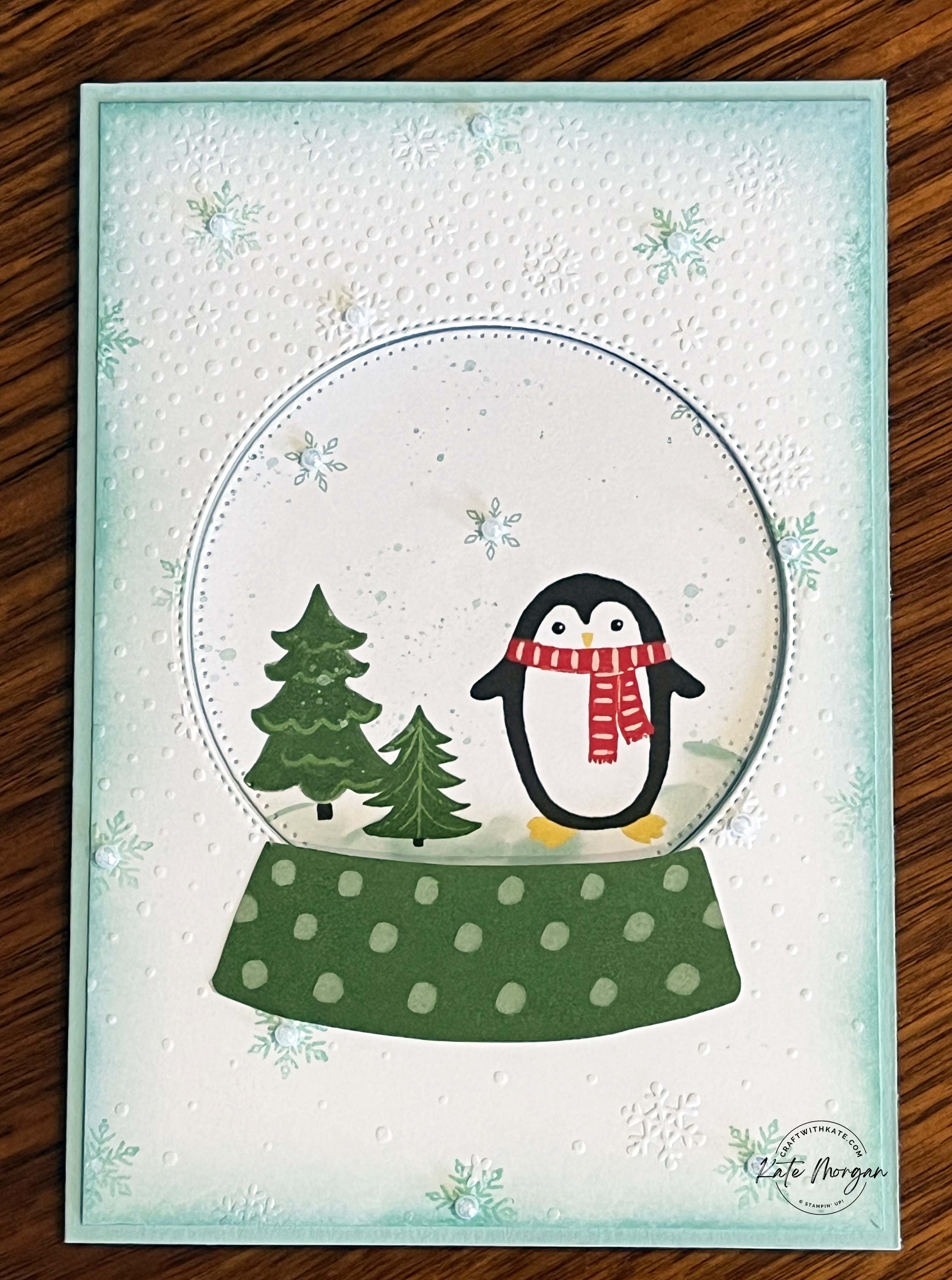 Snowy Scenes One of a Kind Snow globe card Week 15 HOC by Kate Morgan, Stampin Up Australia 2024