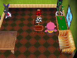 Interior of Mathilda's house in Animal Crossing: Wild World