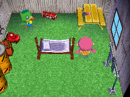 Interior of Jitters's house in Animal Crossing: Wild World