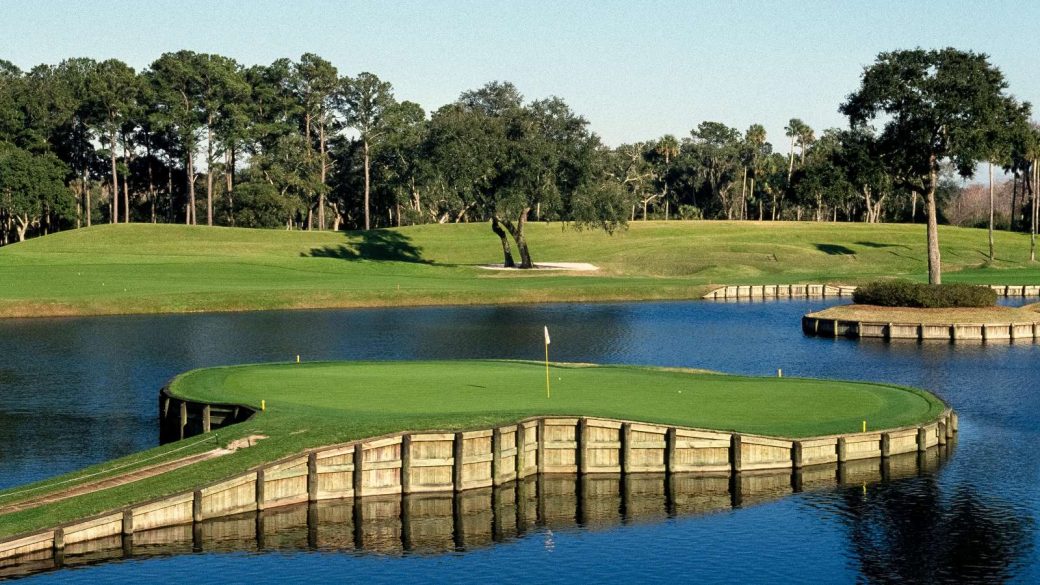 The famous island green 17th at TPC Sawgrass