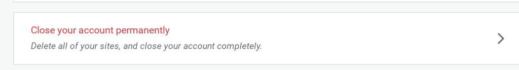 The 'close your account permanently' option.