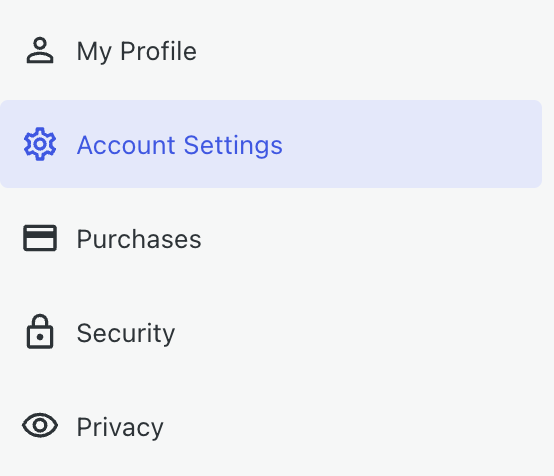 The Account Settings option highlighted.