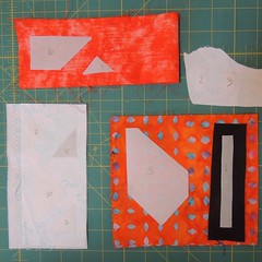 Templates ironed to fabrics