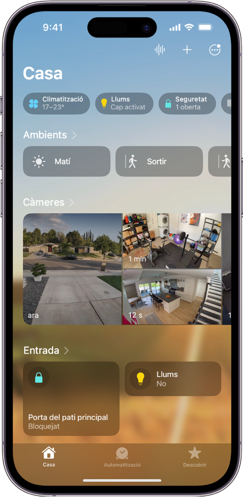 La pantalla “Casa” a l’app Casa.