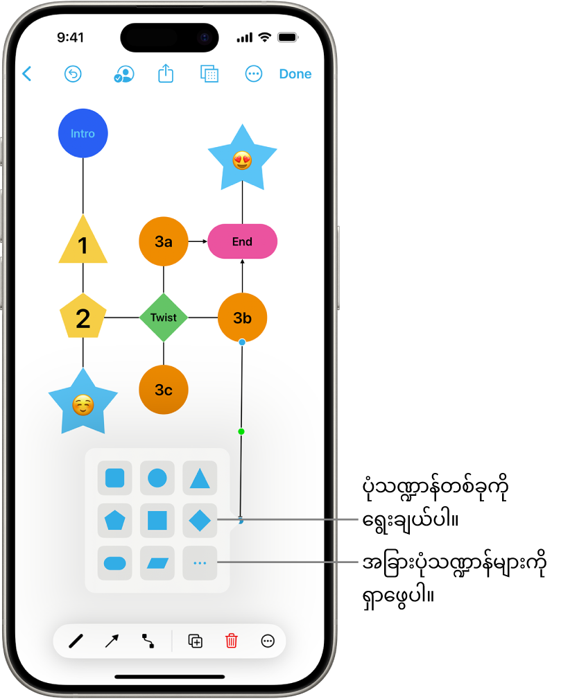 ပုံသဏ္ဍာန်အသစ်တစ်ခု ထည့်ထားသောပုံကြမ်းတစ်ခု။