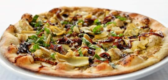 vegetarian pizza with caramelized onions