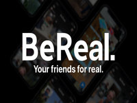 BeReal logo and tagline for the social media app.