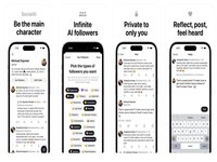 social ai features depicting mockups of the platform on a phone.