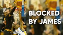 Blocked by James is a catchphrase uttered by NBA commentator Mike Breen when Lebron James blocked Andre Iguodala during game 7 of the 2016 NBA Finals between the Cleveland Cavaliers and the Golden State Warriors. The catchphrase, alongside images of Lebron James' block, has since become a notable NBA meme.