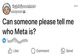 Can someone please tell me who Meta is? Like Comment Send