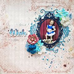 an altered photo with flowers and a teddy bear