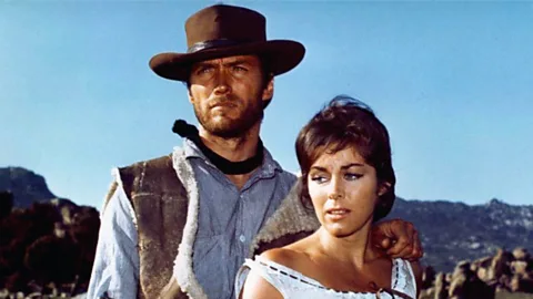 Clint Eastwood (left) and Marianne Koch (right) in a Fist Full of Dollars (1964) (Credit: Alamy)